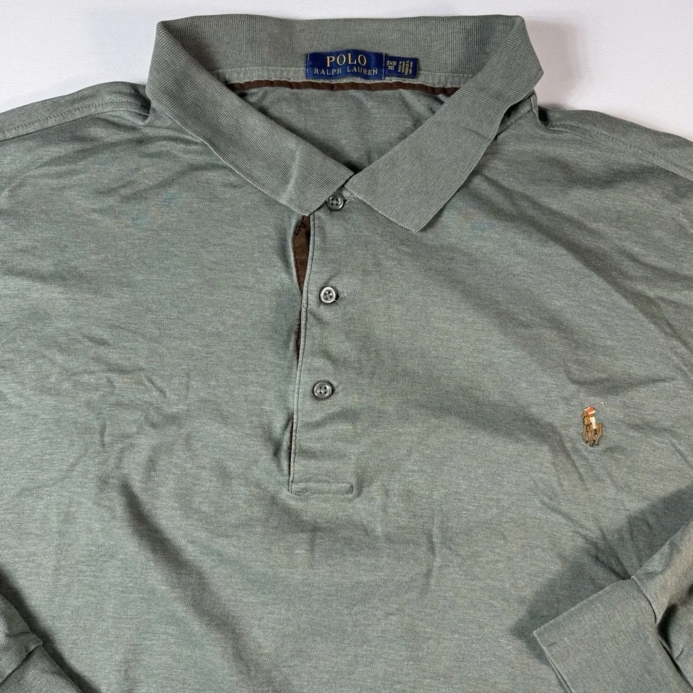 Polo Ralph Lauren Mens 3XB Polo Shirt Long Sleeve Green